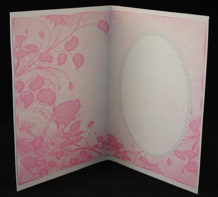 Pink Rose and Leaves Insert, with Pearls 2 by Yvonne Middleton