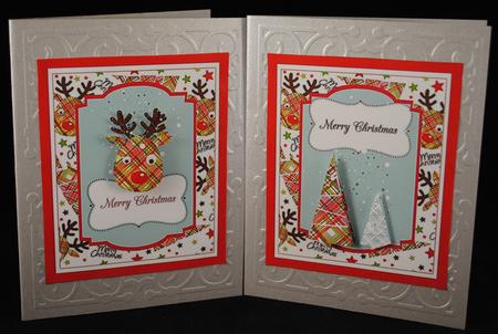 Christmas Reindeer and Trees by Yvonne Middleton