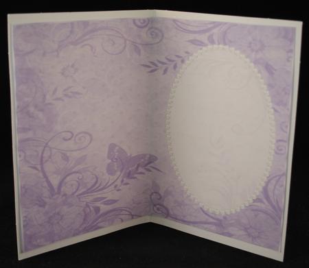 Purple Floral, Butterfly Insert, with Pearls by Yvonne Middleton