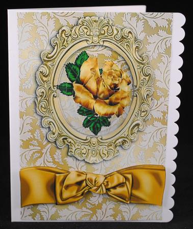So Elegant, Single Gold Rose, Oval Pyramids by Yvonne Middleton