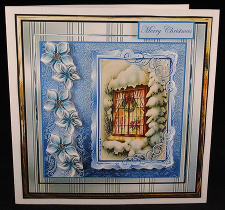 Christmas Window Card with Decoupage by Yvonne Middleton