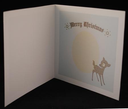 Cute Christmas Deer Insert - Blue by Yvonne Middleton