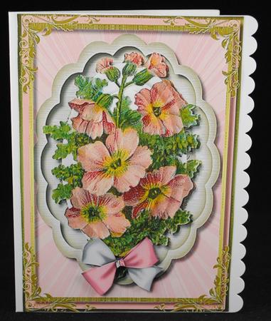 Lovely Pink Flowers in a Scalloped Frame  by Yvonne Middleton