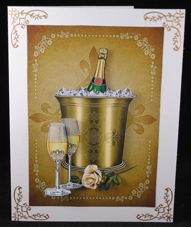 Champagne on Ice Card Front by Yvonne Middleton