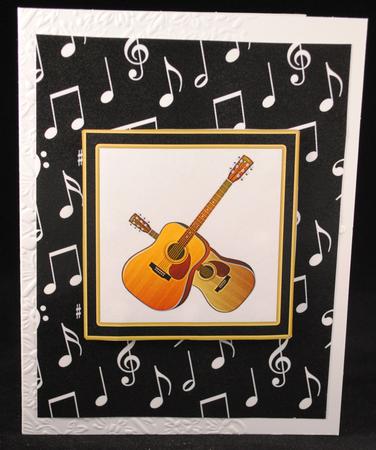 Music Notes Background - Guitars by Yvonne Middleton
