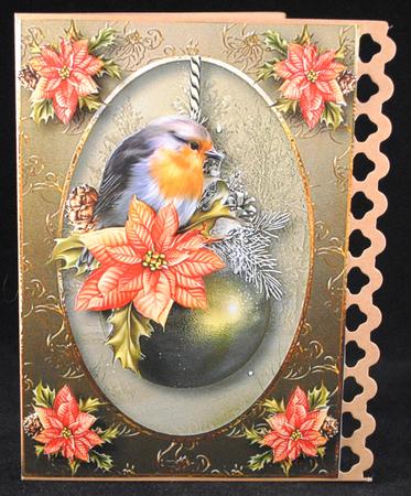 Fabulous Robin Christmas Bauble with Decoupage by Yvonne Middleton