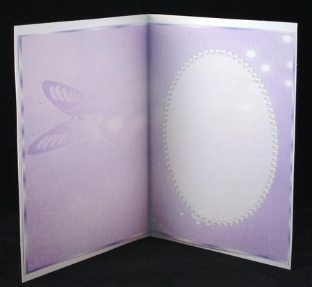 Purple Butterfly, Floral Insert, with Pearls by Yvonne Middleton