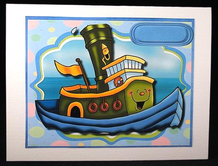 Happy Little Tug Boat with Incert  by Yvonne Middleton