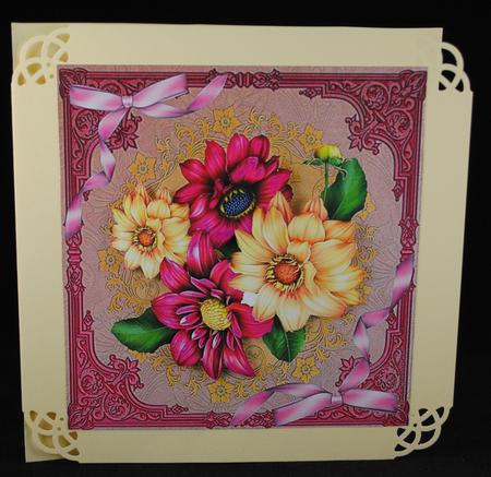 Beautiful Burgundy & Yellow Flowers 8x8 by Yvonne Middleton
