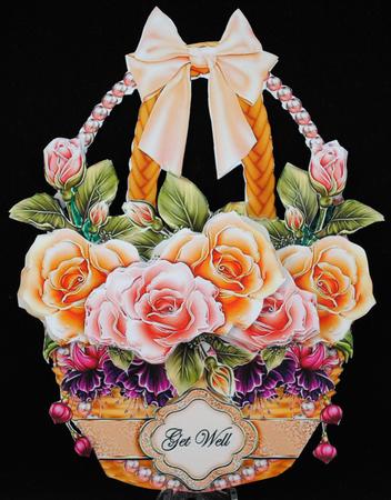 Peach Hanging Floral Basket Mini Kit by Yvonne Middleton
