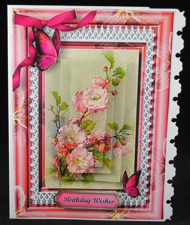 Beautiful Blossom in Pink Flower Frame (pyramid  by Yvonne Middleton