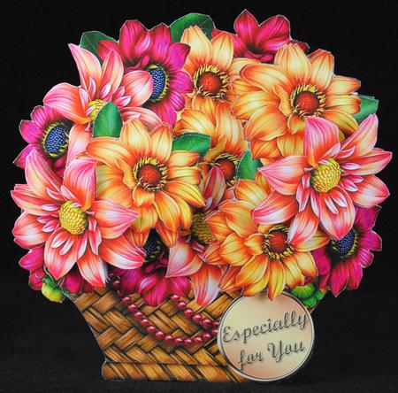 Dahlias Basket Card Mini Kit by Yvonne Middleton