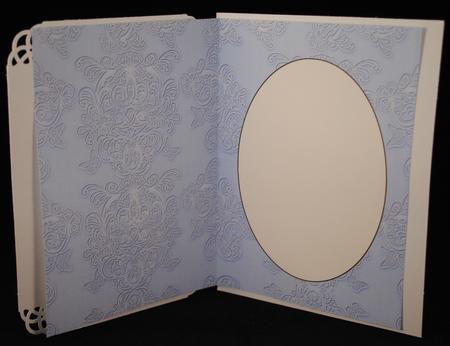 Blue Embossed Floral Butterfly Insert 2 by Yvonne Middleton