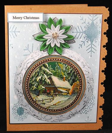 Christmas Bauble Vintage Scene with Pyramid Layers by Yvonne Middleton