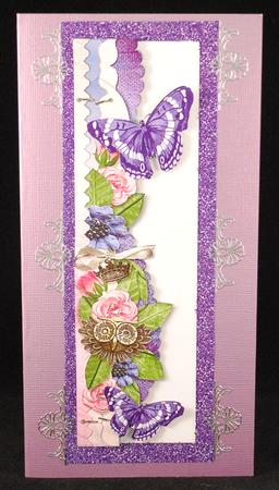 Beautiful Border of Summer Flowers and Butterflies Tall Dl by Yvonne Middleton