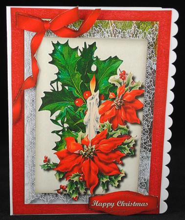A5 Poinsettia and Candle . by Yvonne Middleton