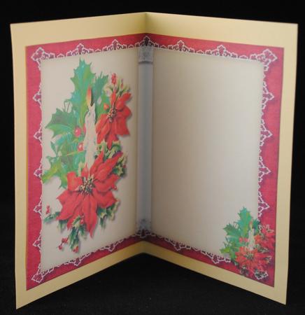 A5 Incert Poinsettia and Candle  by Yvonne Middleton