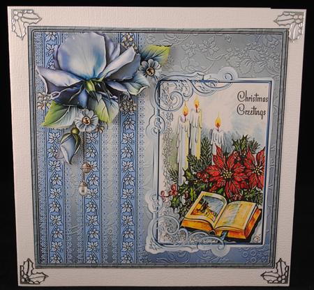 Bible Story, Candles and Poinsettia Card by Yvonne Middleton
