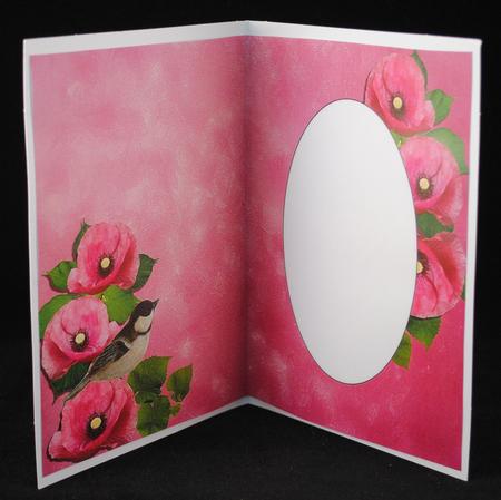 Pink Poppies and Bird Insert by Yvonne Middleton