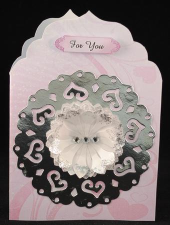 Pink Hearts and Swirls Elegant Top Card Base by Yvonne Middleton