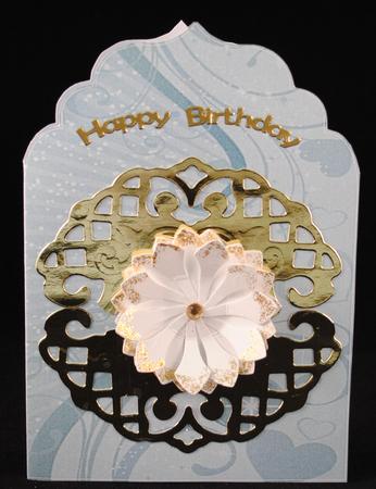 Green Hearts and Swirls Elegant Top Card Base by Yvonne Middleton