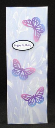 A4 Cream and Purple Floral Card Front by Yvonne Middleton