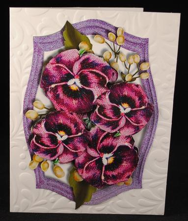 Lovely Mauve Pansys in a Frame  by Yvonne Middleton