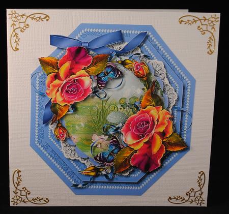 Lovely 8x8 Octagonal Mini Kit Floral Roses  by Yvonne Middleton