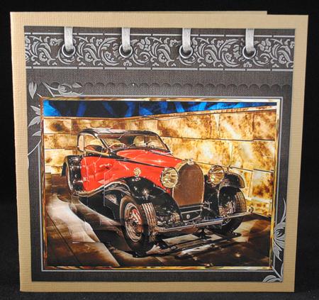 Red Bugatti Car, Card with Stackers by Yvonne Middleton