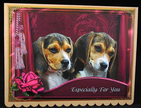 Puppy Rose Card Front by Yvonne Middleton