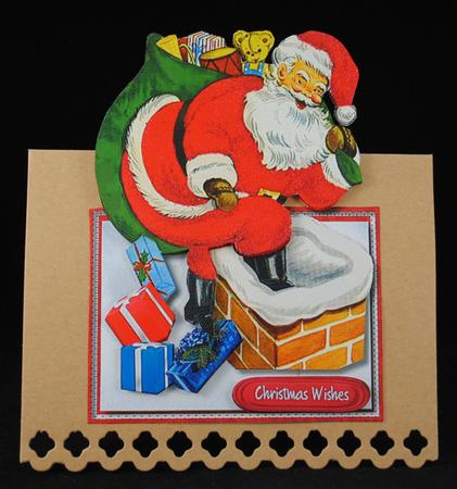 Santa Over the Edge Card  by Yvonne Middleton