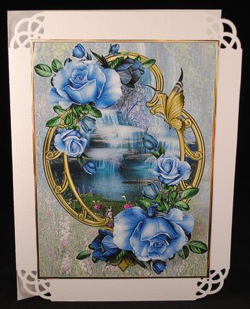 Fantasy Waterfall Card with Decoupage by Yvonne Middleton