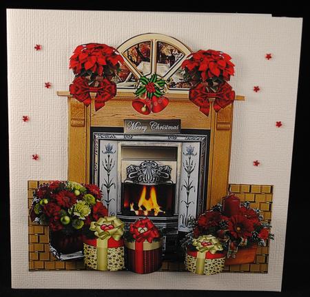 Fireplace Christmas Poinsettias Mini Kit by Yvonne Middleton