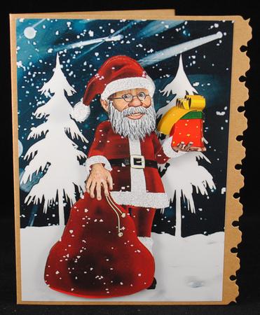 Christmas Santa Quick Card with Scenery by Yvonne Middleton