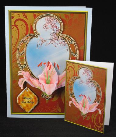 Pink Lily and Frame Card Front Mini Kit by Yvonne Middleton