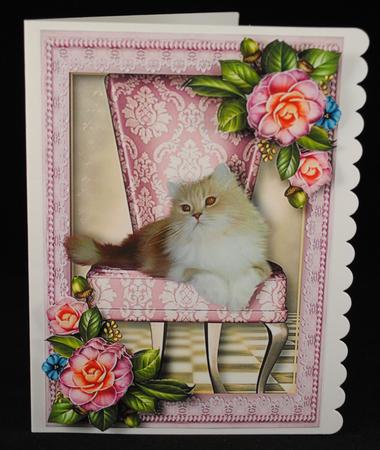 Cute Cat & Camellias by Yvonne Middleton