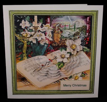 Christmas Carol and Christmas Rose Card by Yvonne Middleton