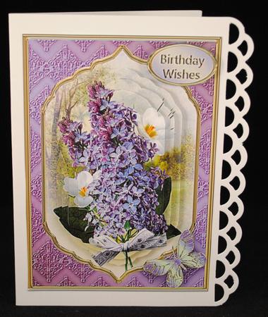 Lilac Posy Fancy Pyramid Card by Yvonne Middleton