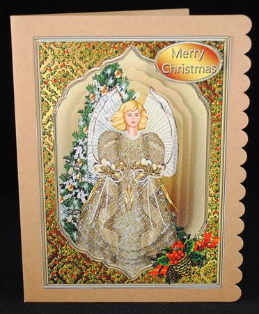 Christmas Angel Fancy Pyramid Card by Yvonne Middleton