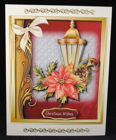 Lovely Christmas Lamp and Poinsettias  by Yvonne Middleton