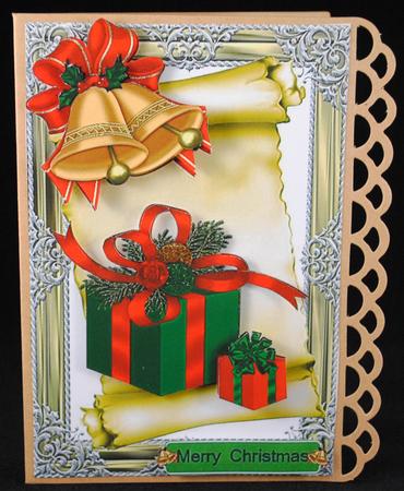 Christmas Presents and Bells on a Scroll by Yvonne Middleton