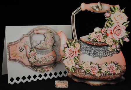 Soft Rose Antique Decorative Teapot by Yvonne Middleton