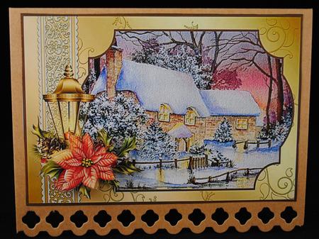 Winter Cottages & Lantern by Yvonne Middleton