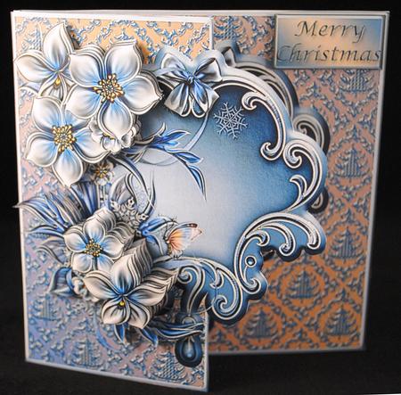 Christmas Flowers Offset Frame Card Mini Kit by Yvonne Middleton