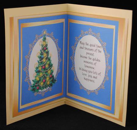 A5 Incert Lovely Christmas Tree , Blue  by Yvonne Middleton