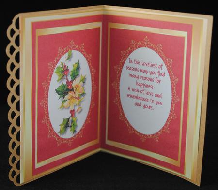 A5 Incert Holly and Christmas Rose .red by Yvonne Middleton
