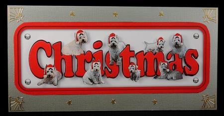 Westies & Hats Christmas Name Sign 3D Decoupage by Yvonne Middleton