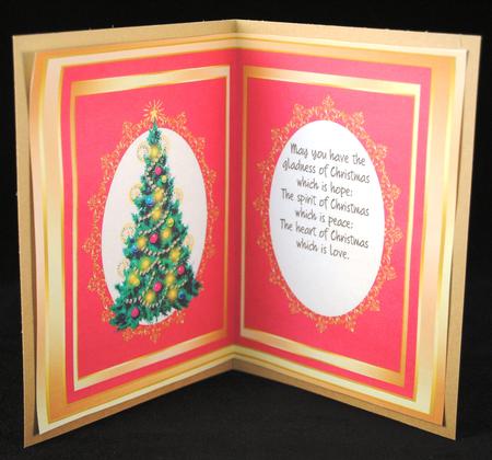 A5 Incert Lovely Christmas Tree, Red by Yvonne Middleton