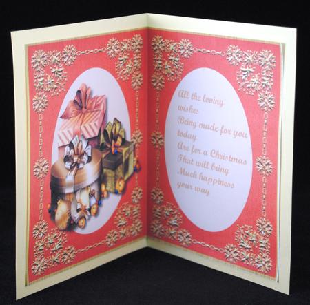 A5 Incert Christmas Gifts with Verse in Red . by Yvonne Middleton