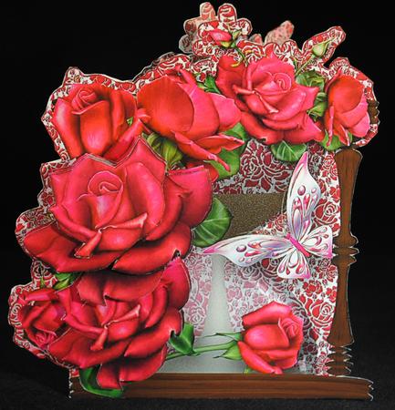 Hourglass Card with Deep Pink Roses Mini Kit by Yvonne Middleton
